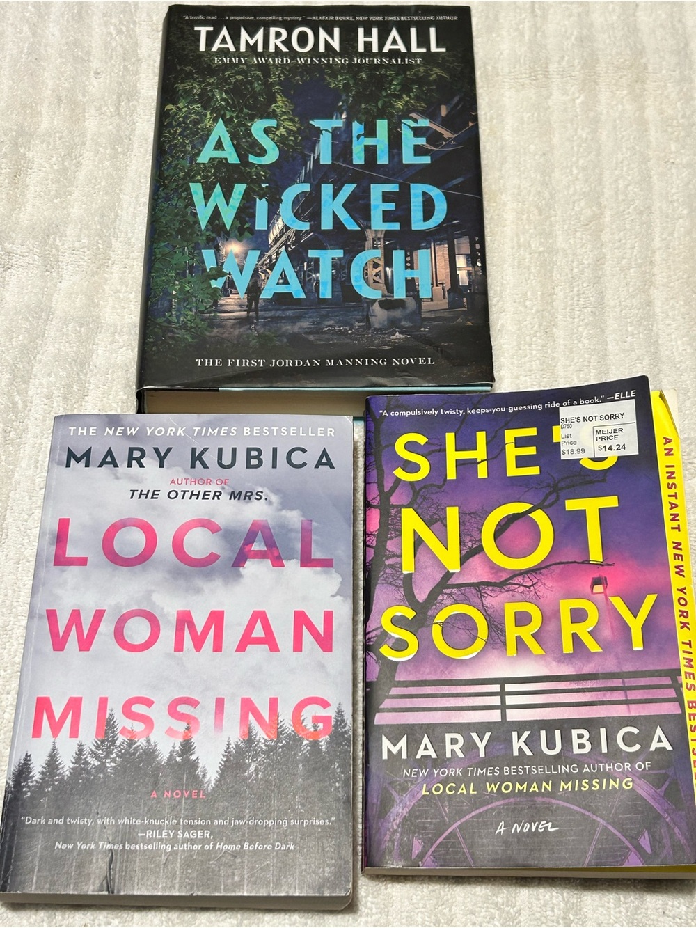 Set of 3 Thriller Novels – Tamron Hall & Mary Kubica